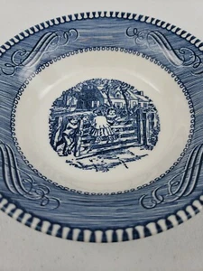 VINTAGE ROYAL CHINA CURRIER AND IVES CHILDREN ON FENCE FRUIT DESSERT BOWL DINING - Picture 1 of 8