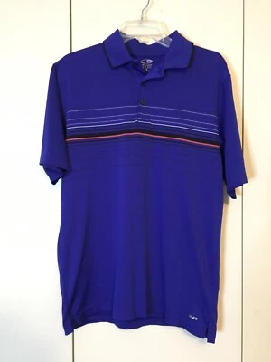 Champions Mens Golf Blue Striped Polo Shirt Pre-Owned - Image 1 of 4