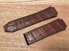 24 26mm 29mm For Hublot Big Bang Watch Silicone Rubber Leather Strap Band Brown