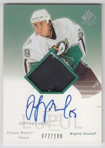 2003-04 SP Authentic Signed Patches #JL Joffrey Lupul Auto Jersey /100 - NM-MT