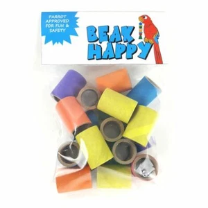 Juguete Beak Happy Bird 1,5” x 1” tubo bagel garra juguete/pieza de juguete para loros (18PK) - Imagen 1 de 2