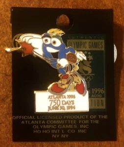 Atlanta 1996 Summer Olympic Games Pin Izzy Logo Table Tennis 750 Days Themed NEW - Picture 1 of 1