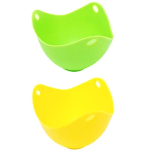 Silicone Non-stick Egg Poachers, Poached Egg Pods for Steaming Boiling, Set of 2 - Picture 1 of 6
