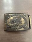 Vintage Henry Ford Detroit Automobiles Metal Belt Buckle Record Year Model T