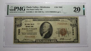 $10 1929 Pauls Valley Oklahoma OK National Currency Bank Note Bill Ch #7892 VF20 - Picture 1 of 4