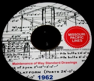 Missouri Pacific RR Maintenance of Way Standard Drawings PDF Pages on DVD - Picture 1 of 1