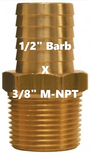 DIXON Raccordo tubo flessibile 1/2 pollice barra x 3/8" M-NPT inserto maschio ottone - 1020806C - Foto 1 di 3
