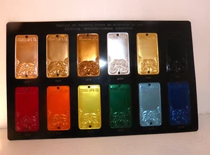 Scovill Manufacturing Salesmans Sample Display Of Indurite Finish On Aluminum - Picture 1 of 14