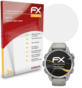 atFoliX 3x Film Protection d'écran pour Garmin Descent Mk3 43mm mat&antichoc - Photo 1 sur 8