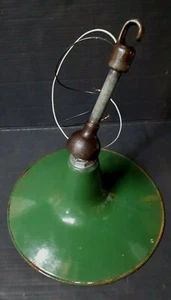 Antike, BENJAMIN, industrielle, grüne Porzellan Scheunenleuchte. Restauriert.16"  - Bild 1 von 10