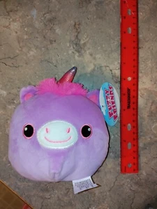 Squish Plüsch Einhorn mit Haaren und buntem Horn - Bild 1 von 4