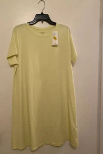 EILEEN FISHER CNARY Organic Cotton Crew Neck K/L Dress L $168 NWT! - Picture 1 of 3