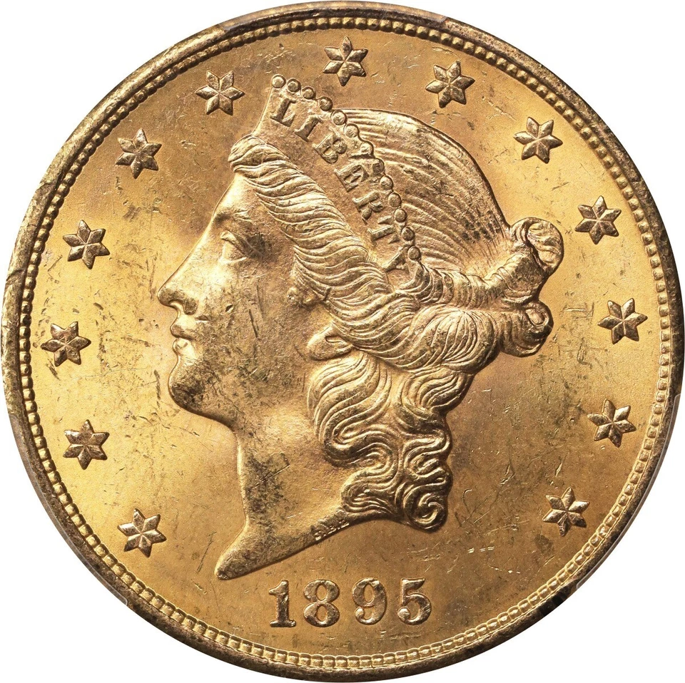 Двойной орел с головой Свободы 1895-S $20 PCGS MS64+ (CAC) - Изображение 1 из 4