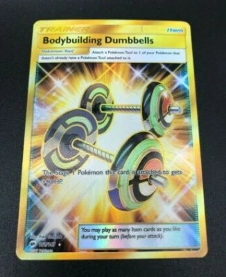 Mancuernas de culturismo 161/147 SECRETO RARO Pokemon SM Burning Shadows casi nuevo 2017 Foto 1 de 2