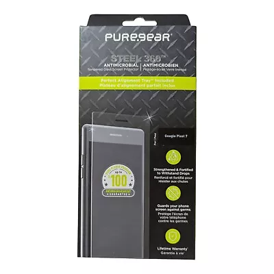 F3. PureGear Steel 360 Tempered Glass Screen Protector For Google Pixel 7 - Image 1 of 2