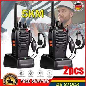 2PCS Walkie Talkie Two-Way Hand Funkgerät Sprechfunkgeräte 16 Kanale & Headset⭐ - Zdjęcie 1 z 12