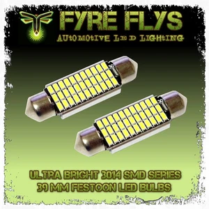 2 Pcs 6000K Xenon White 39mm LED Bulbs with 30 3014 SMD LEDs - Imagen 1 de 4
