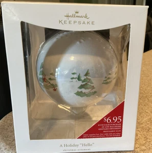 2008 Hallmark Keepsake “A Holiday Hello” Christmas Ornament Ceramic NOS - Picture 1 of 2