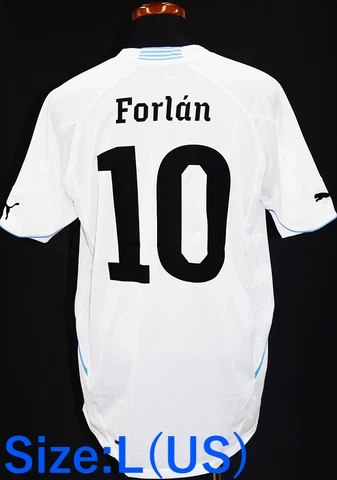Uruguay Forlan Jersey Soccer Shirt 2010 #10 Size L Atletico Madrid Original Cover