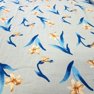 Daffodil Floral Bubble Crepe Apparel Fabric Spring Flowers By the Yard - Picture 1 of 3