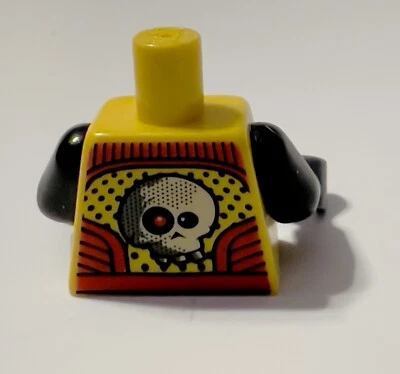 Lego Minifig TORSO RACER Red Skull Eye On Back - Bone Crusher - Image 1 of 2