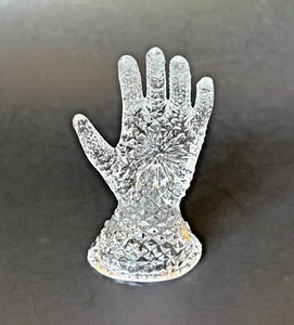 Vintage Kristallglas HAND Ring Halter 24 % Blei 4,75" Kosmetik Schmuck Boudoir Y2K 90er - Bild 1 von 10
