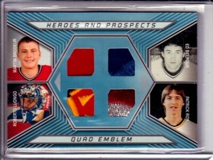  2006-07 ITG Heroes and Prospects Quad Emblems Brodeur Luongo Belfour Roy /10