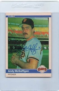 1984 Fleer #382 Andy McGaffigan San Francisco Giants Signed Auto *F5598