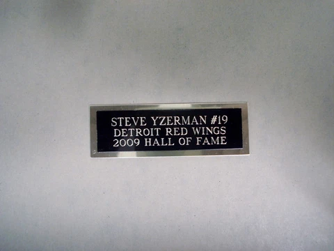 Steve Yzerman Nameplate For An Autographed Hockey Card Plaque Or Puck Cube 1 X 3 Cover