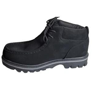 LUGZ Mocassino Uomo Stivaletti Nero Classico Finta Punta Ecomoscio Taglia 7,5 - DIFETTO - Foto 1 di 12