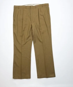 Vintage 90s Streetwear Mens 46x32 Pleated Knit Wide Leg Chino Pants Brown USA - Picture 1 of 14