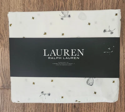 Новый Lauren Ralph Lauren Queen 4 изделия пчелиный улей простыни комплект - Изображение 1 из 4