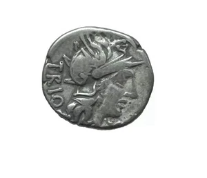🪙Ancient Roman Coin, AR Denarius, Genius Lucretius Trio Silver 136 BC - Picture 1 of 6
