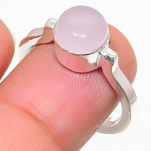 Rose Quartz Gemstone Handmade 925 Sterling Silver All Size Ring For Gift - Picture 1 of 1
