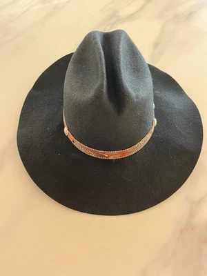 Sombrero Negro Vintage WPL 4384 Talla Mediana HR1300 JF Hecho en EE. UU. 100% Lana Foto 1 de 4