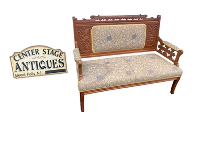 65227 Antique Eastlake Victorian Loveseat Sofa - Image 1 of 4