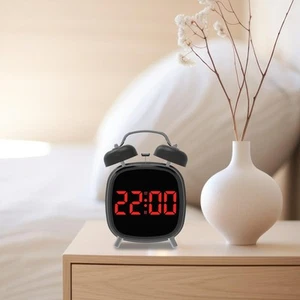 LED Digital Alarm Clock Loud Bell for Bedrooms Living Room Bedside - Picture 1 of 25