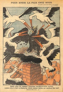 LES CIGOGNES / EXPULSION DES ALLEMANDS D' ALSACE / DESSIN 1919 - Imagen 1 de 1