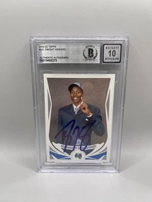 Dwight Howard Signed 2004-05 Topps Basketball #221 Rookie Card Beckett 10 Auto - Image 1 of 2