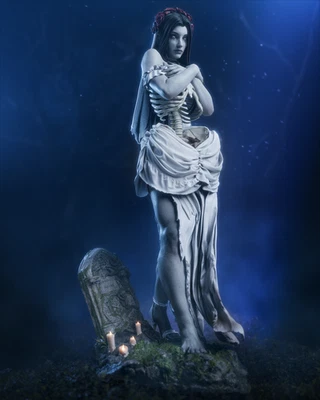 Undead Bride Modello in Resina Stampato 3D da assemblare e dipingere - Immagine 1 di 4