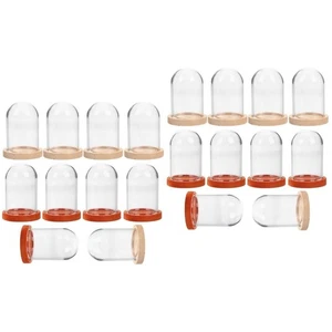  2 Stück Blumen Rose Glasabdeckung Kuppel Vitrine mit Sockel Mini - Bild 1 von 12