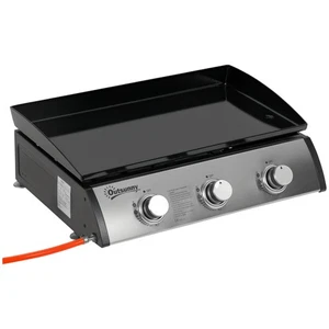 Outsunny Portable Gas Plancha BBQ Grill with 3 Stainless Steel Burner, 9kW - Picture 1 of 11