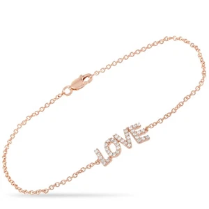 Bracciale Love Oro Rosa 14K 0,30 ct Diamanti - Foto 1 di 3