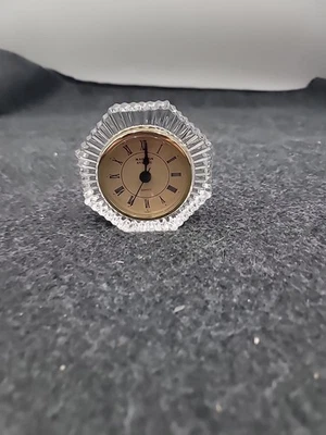 Godinger 24% Lead Crystal Clock Madison Avenue Mid Century Modern Style Leaded - Image 1 of 4