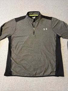 Under Armour Loose Cold Gear 1/4 Zip Pullover 2XL Black/Gray/Green - Picture 1 of 15