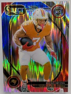 2024 Panini Select Football Bucky Irving Club Level Red & Blue Shock Prizm (RC) - Picture 1 of 3