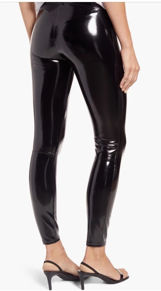 Spanx Faux Patent Leather Leggings Red Ruby 20301 Size Medium  - Image 1 of 4
