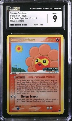 Pokemon Ex Delta Species Sunny Castform 31/113 Reverse Holo Stamped CGC 9 MINT - Image 1 of 3