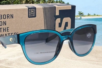 COSTA DEL MAR teal/gray gradient SALINA polarized 580G sunglasses NEW IN BOX! - Image 1 of 4