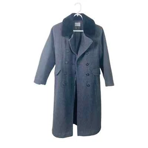 Tailored by Rothschild Girls Wool Button Front Trench Coat Gray Size 12 - Picture 1 of 11